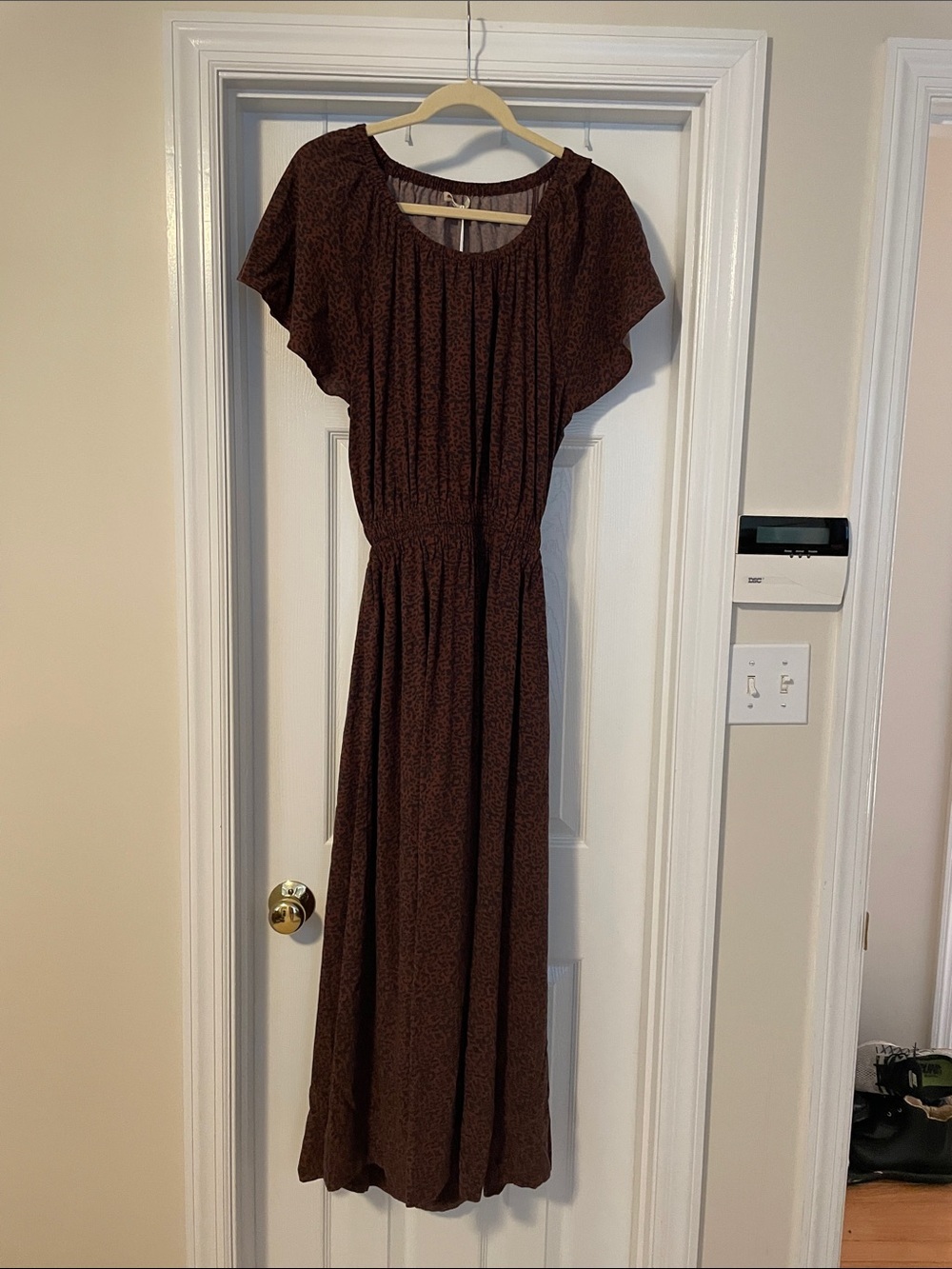 Marine Layer Charlotte Midi Dress in Deep Cheetah